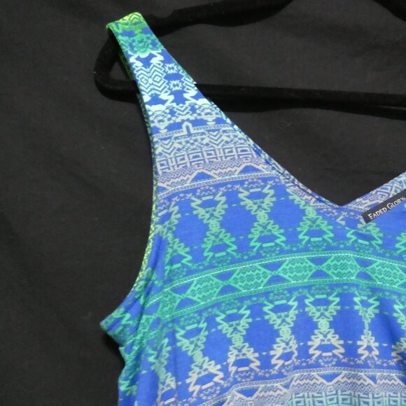FADED GLORY | large 12 - 14 | Sleeveless Colorful Maxi Summer Dress - Picture 3 of 14